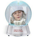 Large Light Up Color Change LED Snow Globe - Silver